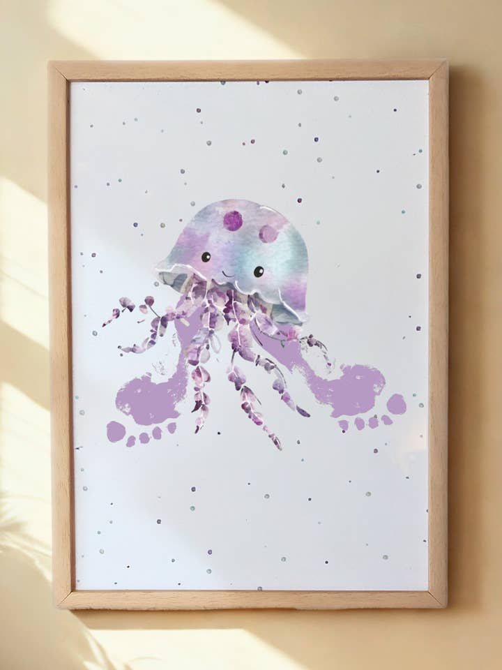 Jellyfish Footprint Keepsake Print - A4 for wholesale by Tiny Tiptoes