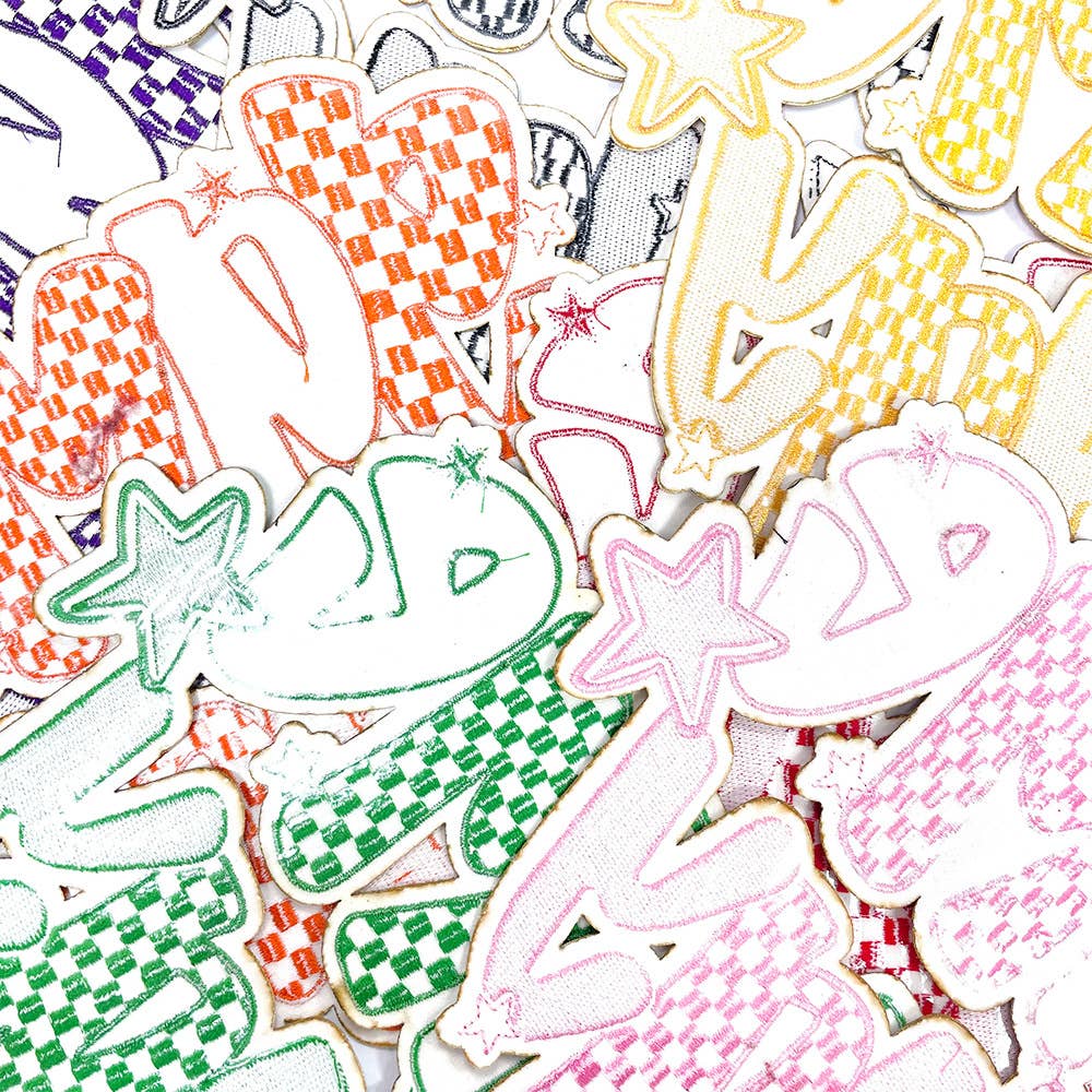 Rosie Posie Patches - Wholesale Patch - Game Day Checkered Holographic Iron On Patch2