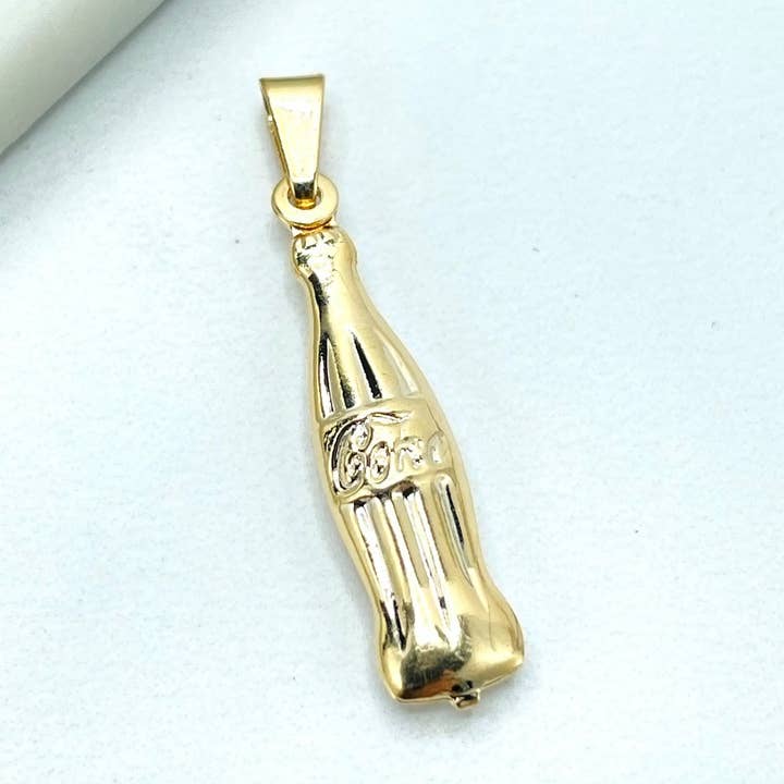 DIJU Jewelry - Wholesale Individual Charm/Pendant - 18k Gold Filled Vintage Coca-Cola Bottle Drink Soda Charm, Cola Coke Bottle Vintage Style Charms Pendant Wholesale Jewelry Making Supplies0