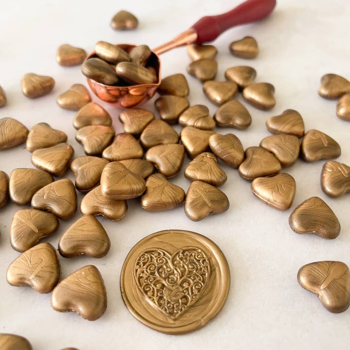 The Natural Paper Company – wholesale Sealing wax – Warm Gold Sealing Wax Beads | Plastic Free Wax Seal Beads