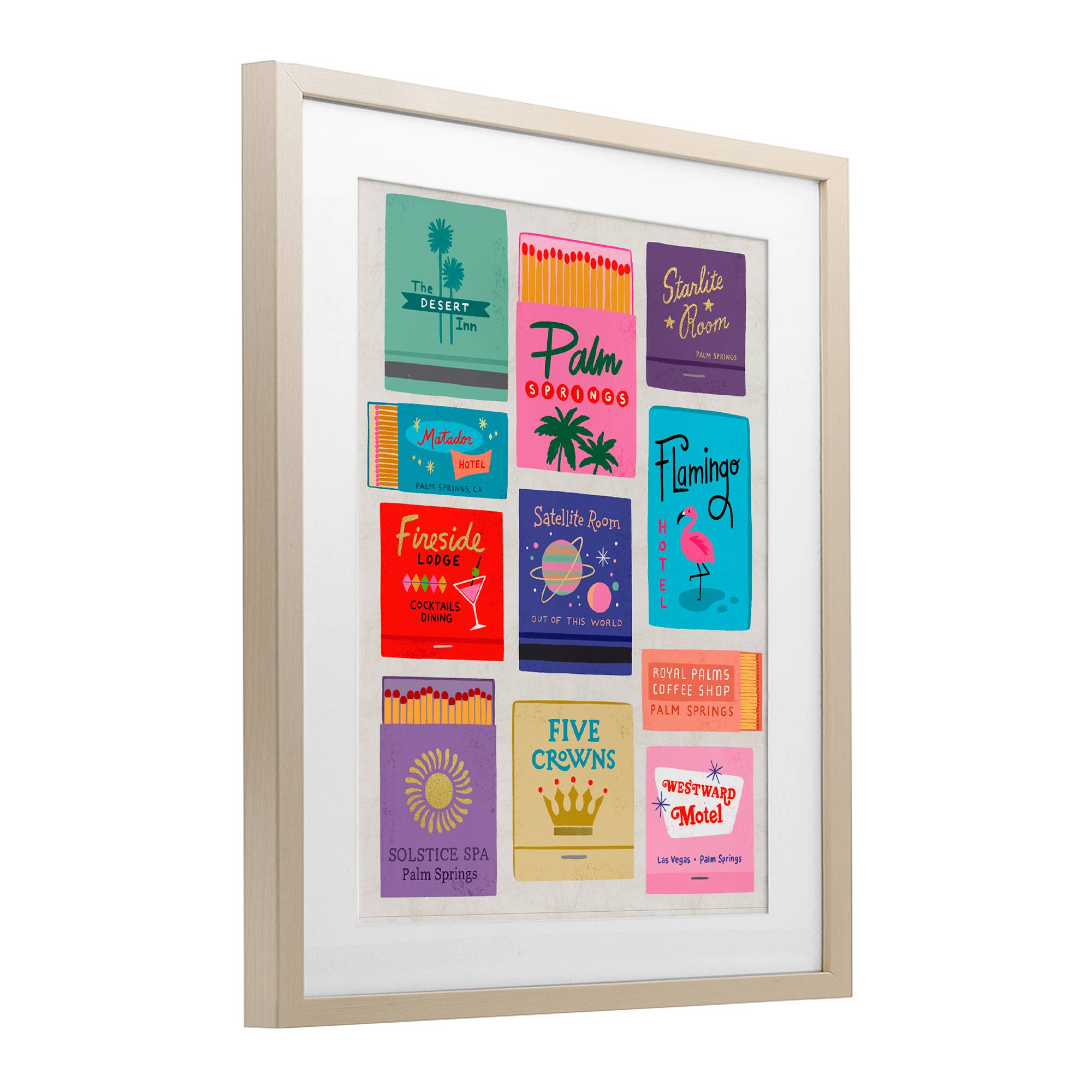 Stupell Industries - Wholesale Wall Sign - Retro Glam Matchbooks - Print Under Glass Wall Art8