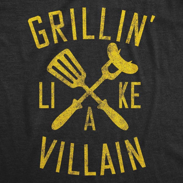 Grillin Like A Villain Men's Tshirt Father's Day Graphic Tee for wholesale by Crazy Dog T-Shirts