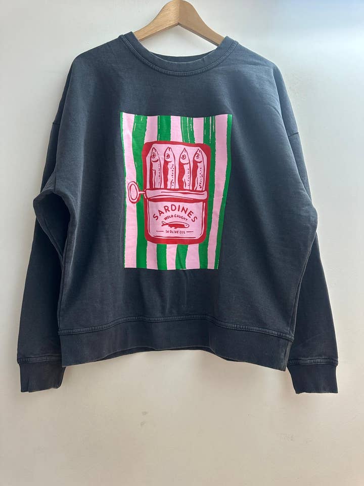 Noir 10484 Sweat vintage imprimé en vente sur Faire0