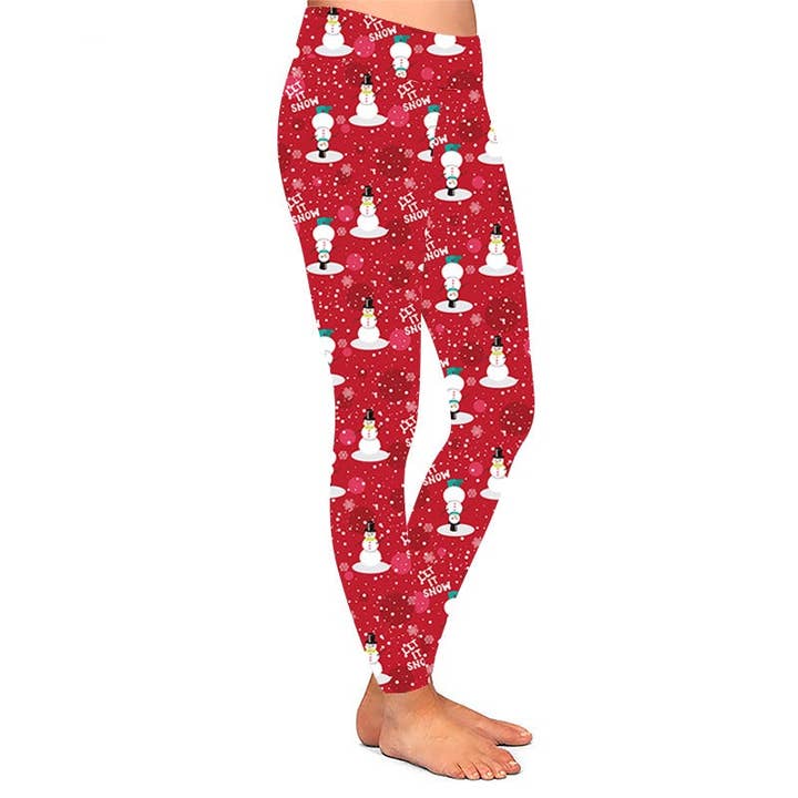 Snowman Let it Snow Leggings w/Pockets for wholesale by My Legging Company