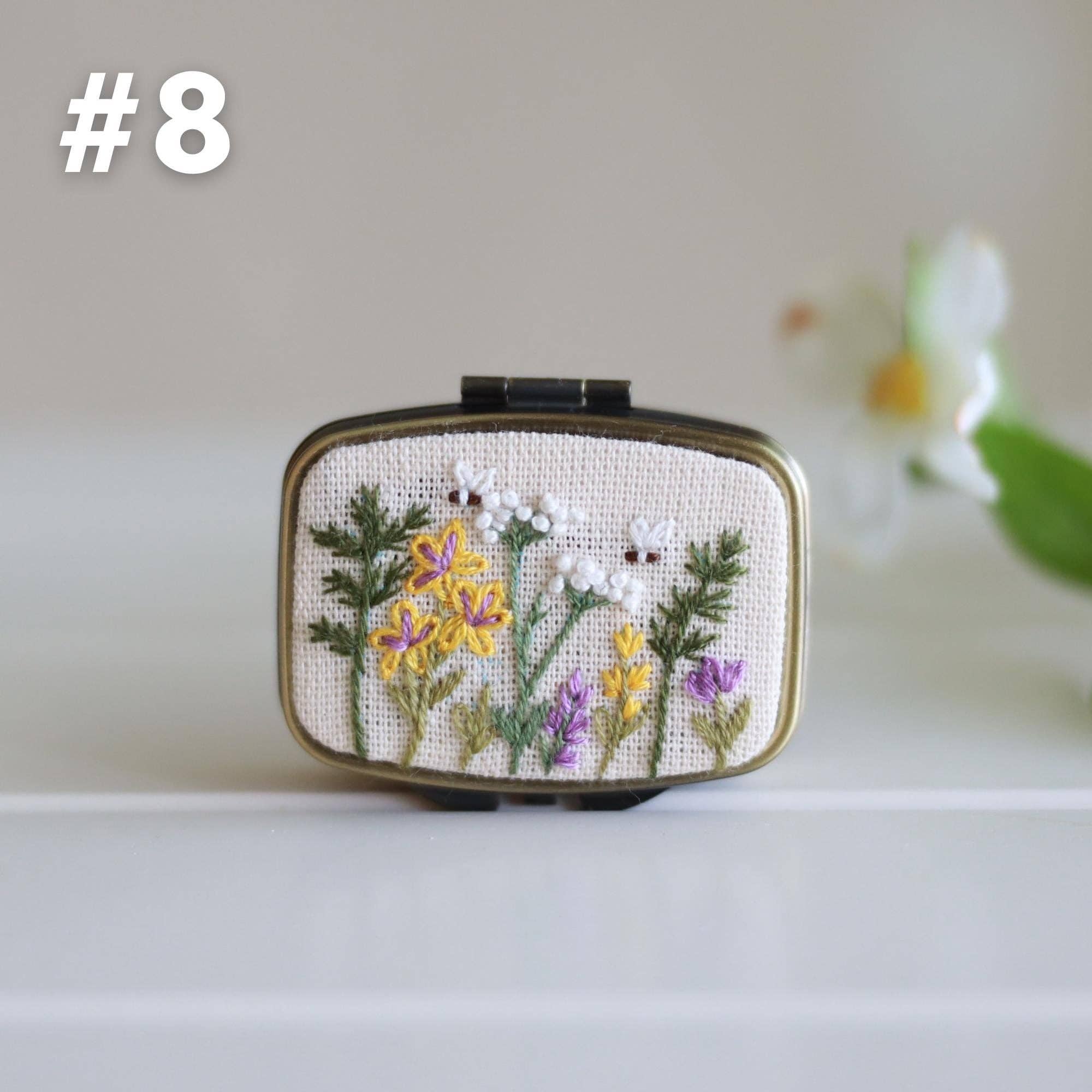 Finer Embroidery - Wholesale Jewelry Box/Organizer - Mini Floral Embroidered Jewelry Box with Mirror4