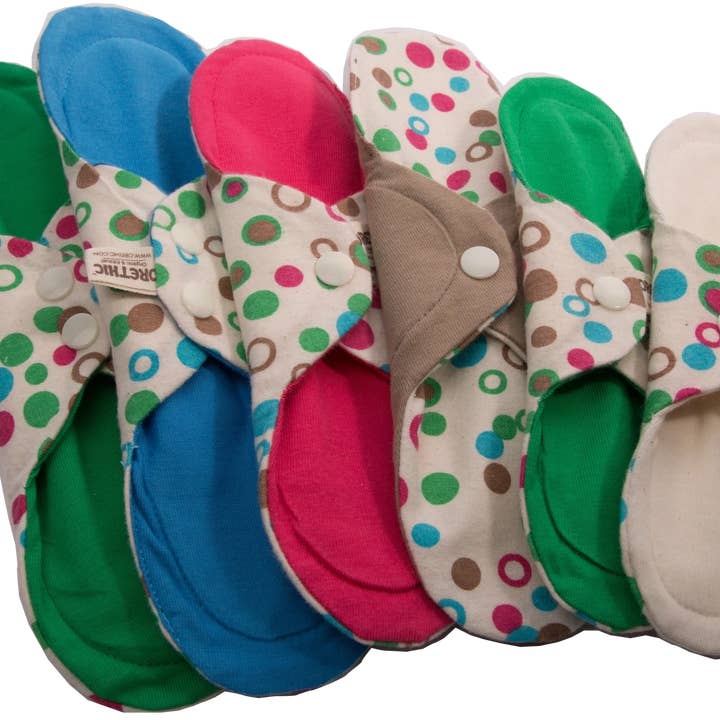 Orethic - Wholesale Period Underwear - Women's - Organic Sanitary Pads Polkadots - Pack 6 Multisize s-m-l0