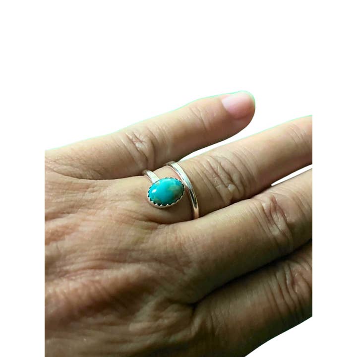 Bague ajustable en pierre verticale 8x6mm pour la vente par Hot Spice Jewelry