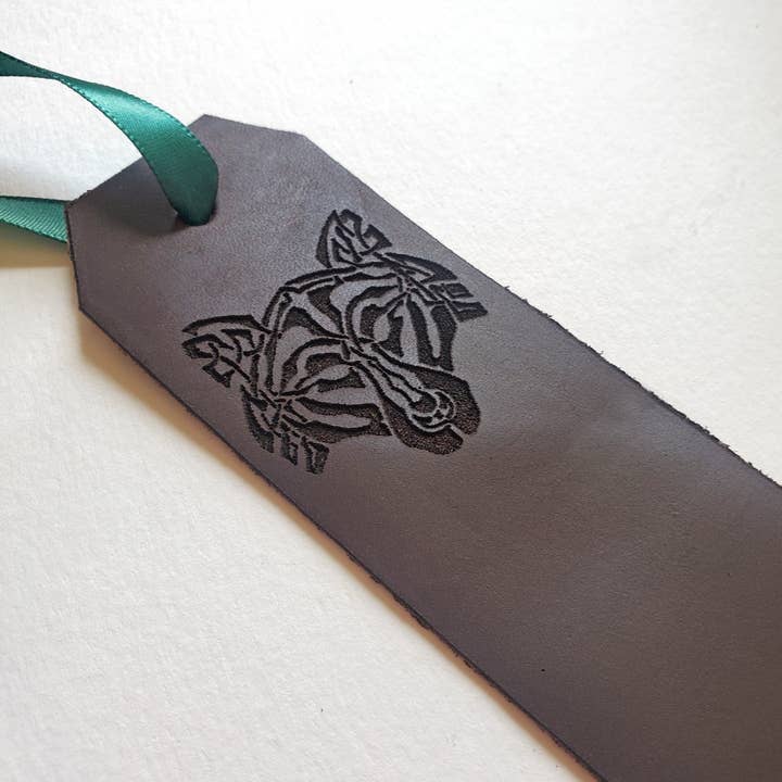 Lyoncraft - Wholesale Bookmark - Celtic Knot Wolf Design Engraved Leather Bookmark