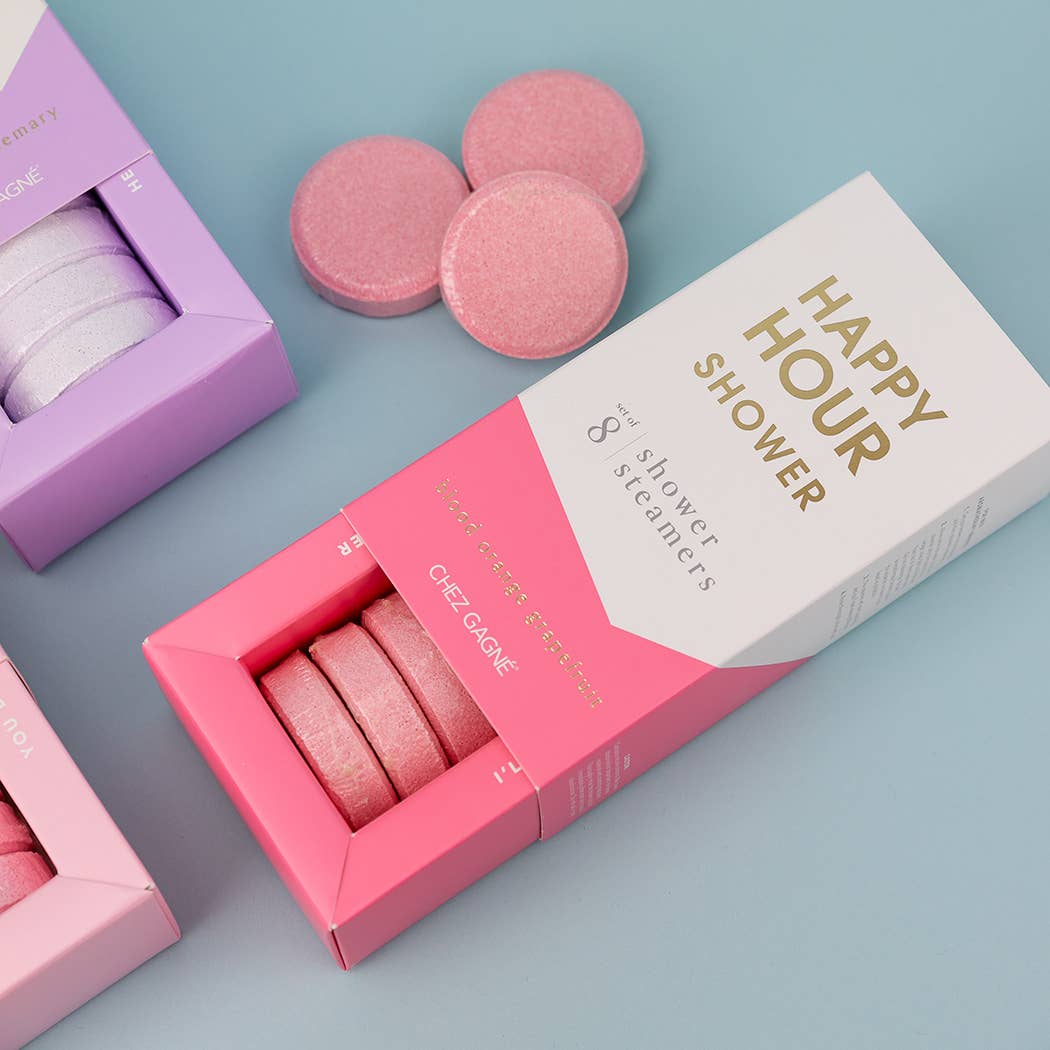 Chez Gagné - Wholesale Shower Steamer/Bomb - Happy Hour Shower - Aromatherapy Shower Steamers - Blood Orange Grapefruit - Set of 81