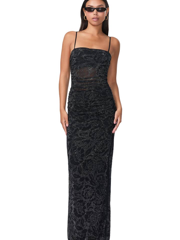 Jennan Rose Rhinestone Dress - Noir for wholesale on Faire
