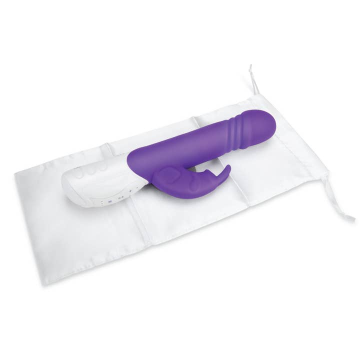 Lux Fetish Store - Wholesale Sex Toy - Rechargeable Thrusting Rabbit Vibrator - Purple