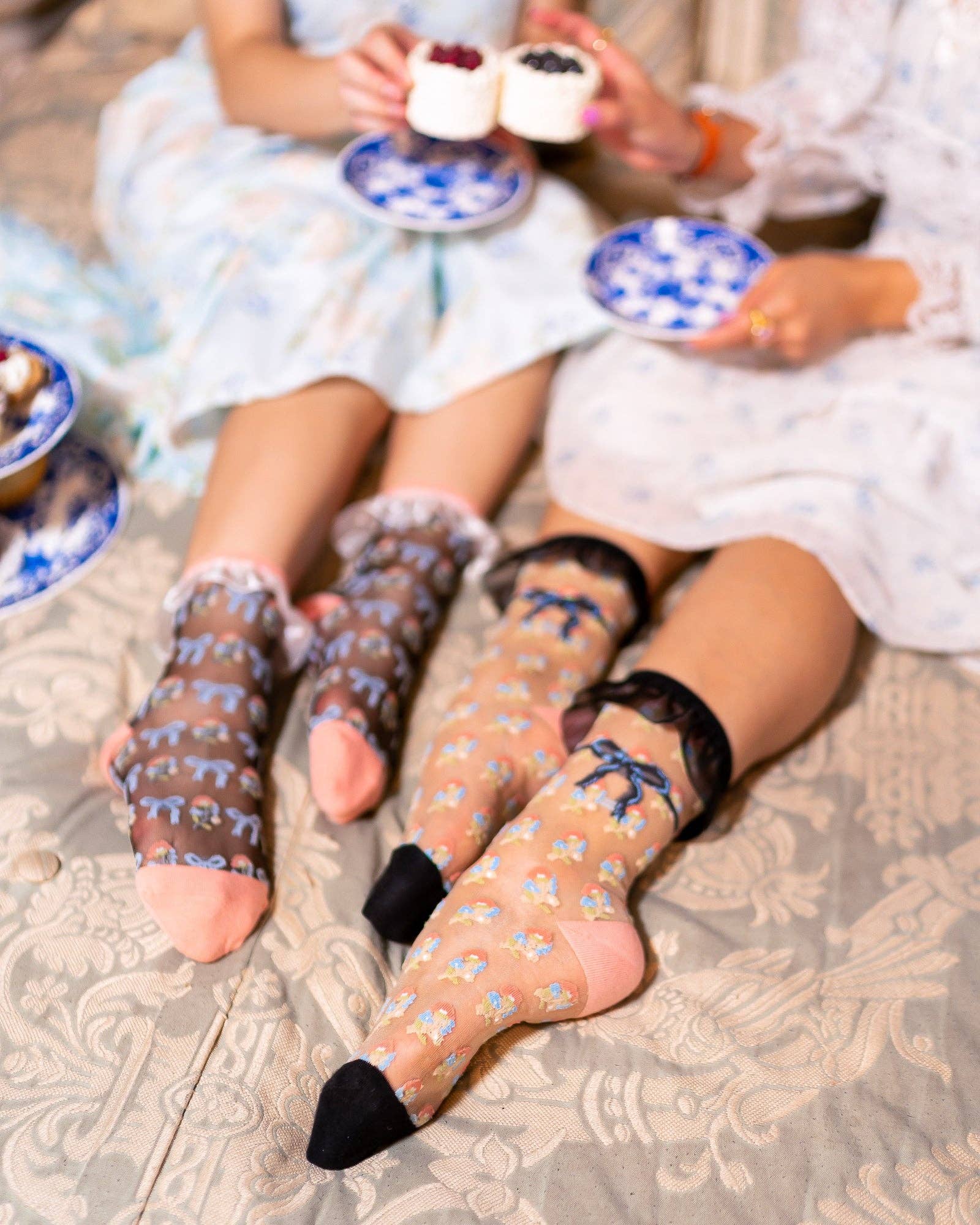 Sock Candy – wholesale Socks – Women's – Repeat Floral Ruffle Sheer Crew Sock7