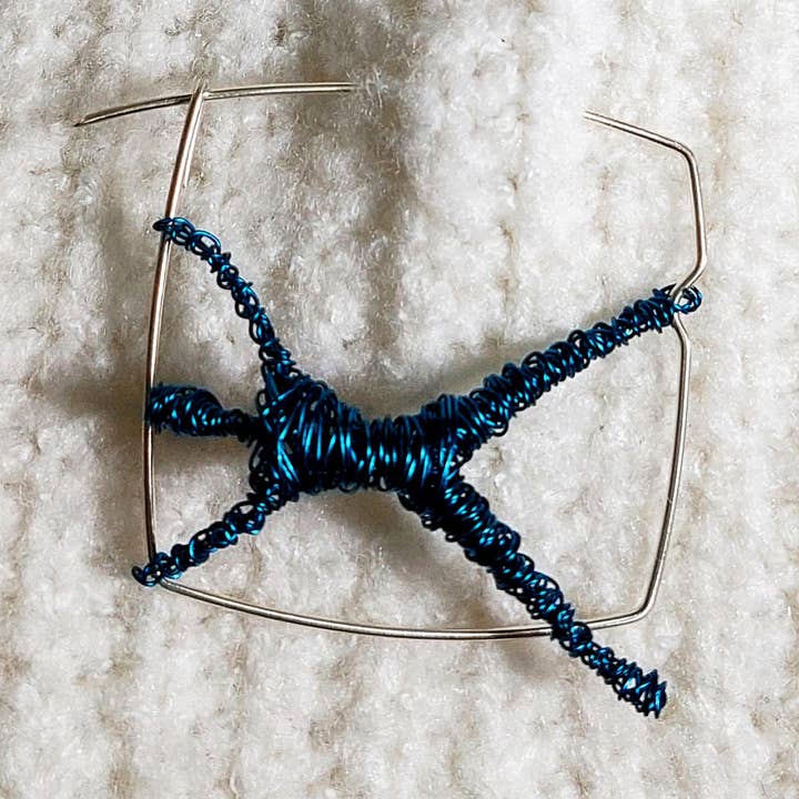 Minimal Colorful Silver Shawl Pin, Contemporary Sweater Pins for wholesale by Haritopoulou