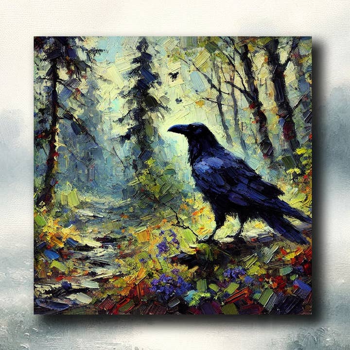 frostedgrey - Vente Aimants - Aimant de réfrigérateur Corbeau 55x55mm0