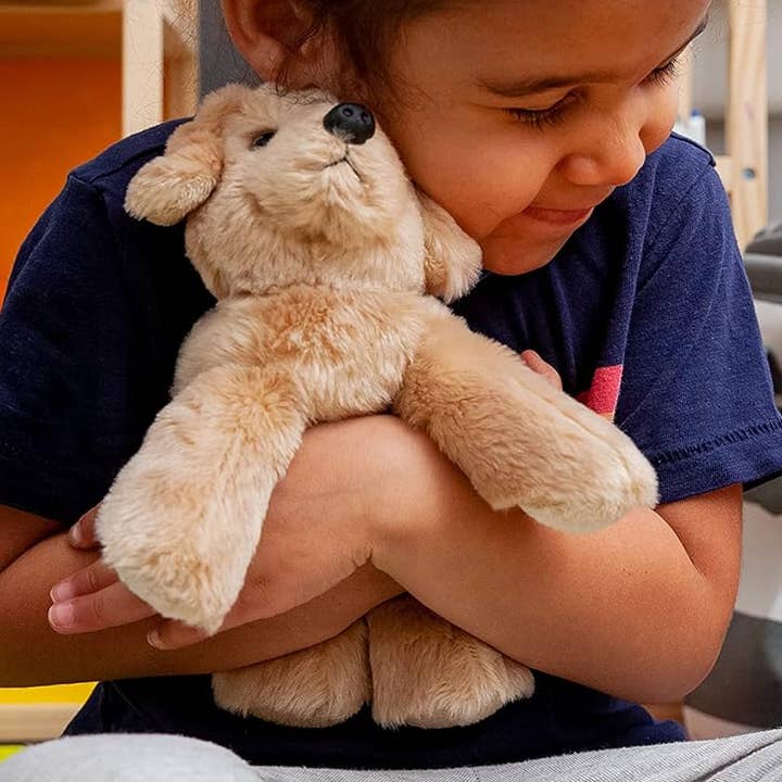 Jolitee Kids - Vente Peluche – enfant et bébé - Peluche de Golden Retriever, Chiot en peluche 16,5x18 cm0