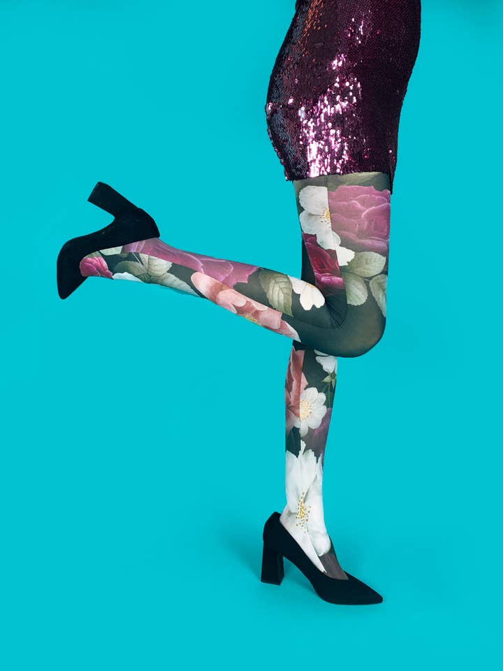 Bloom Noir Tights for wholesale by SWEET PARIPE