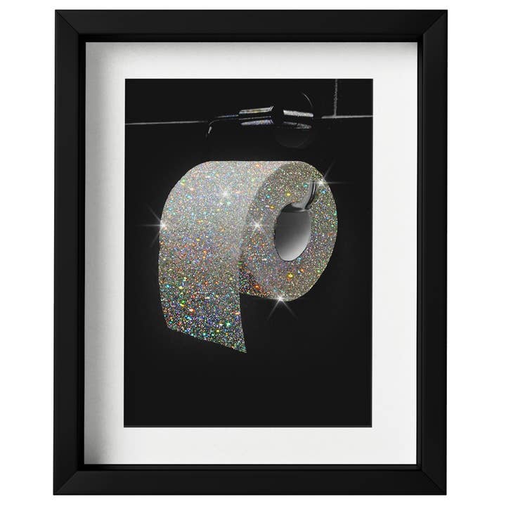Toilet Paper Picture Print Wall Art A3 A4 Silver for wholesale by Sparkle Art Crafts