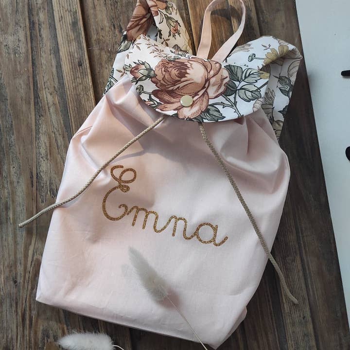 Au pays des petits - Wholesale Diaper Bag - Baby - Pink crib bag & flowers bouquet fabrics