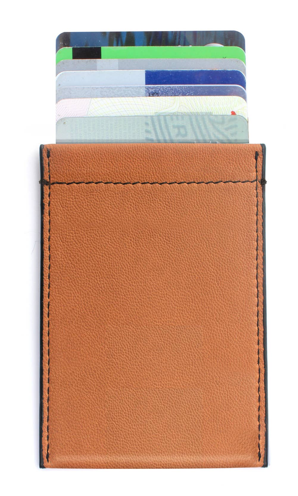 M-Clip - Wholesale Card Holder - Unisex - Tan Leather RFID Case - Vertical1