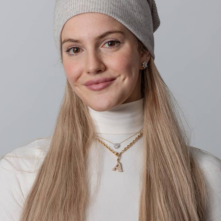 Oatmeal Heathered Knit Beanie for wholesale by VALERI