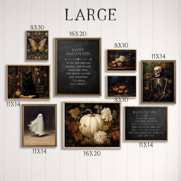 Paper House Print Shop - Wholesale Gallery Wall Set - Vintage Halloween Gallery Wall Art Print Set2