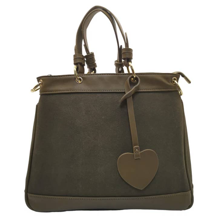 Superbia - Wholesale Tote Bag - Women's - Love Heart Tag Short Handle Tote with Shoulder Strap 22033