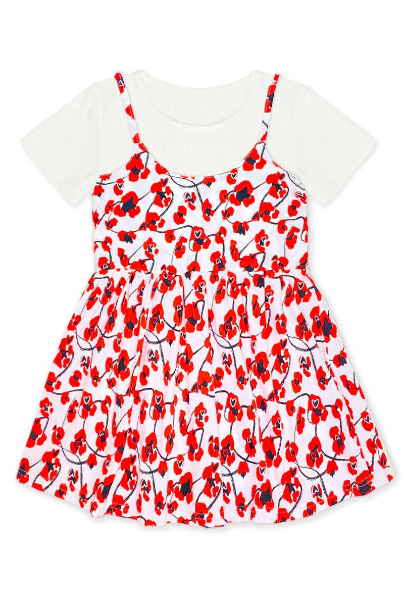 TKD-3994T-M428 Toddler's Floral Dress w/ Double Layers for wholesale on Faire0