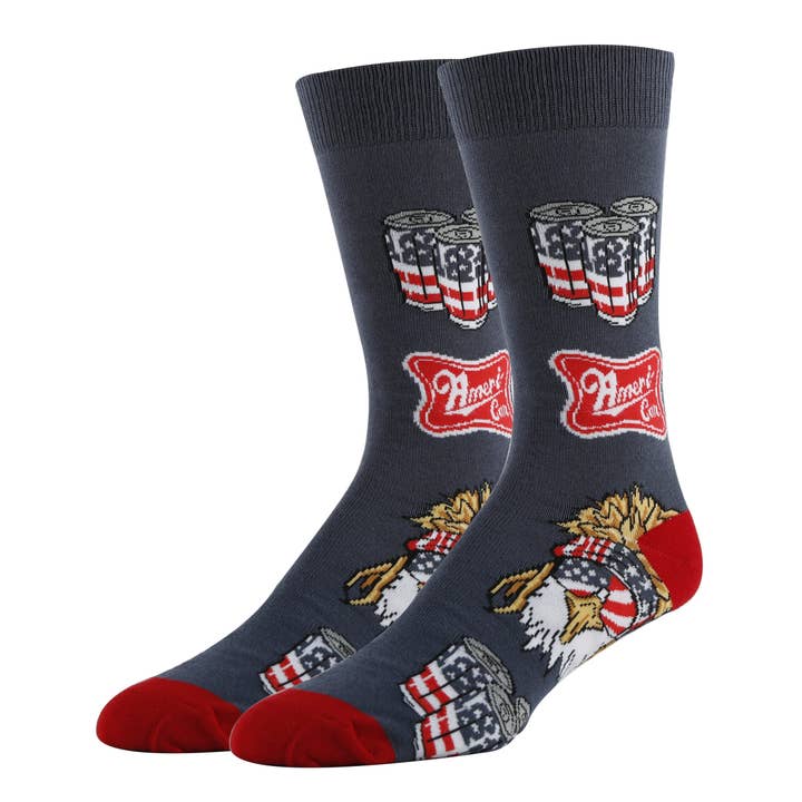Ameri Can | Novelty Eagle Rundsocken aus Baumwolle für Herren für den Großhandel von Oooh Yeah/Sock It Up/Oooh Geez Slippers