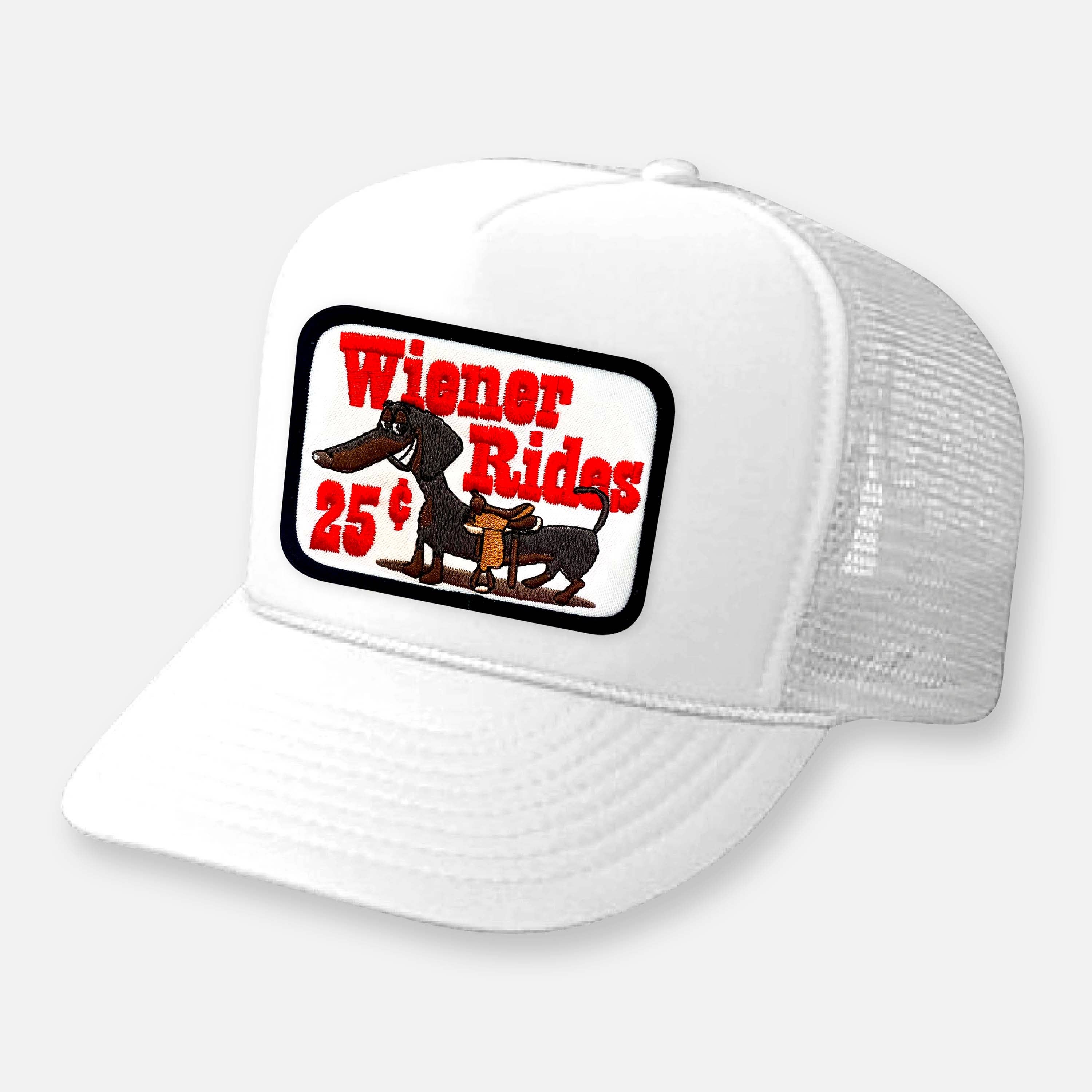 Webig Moto Company - Wholesale Trucker Hat - Unisex - WIENER RIDES CURVED BILL PATCH HAT4