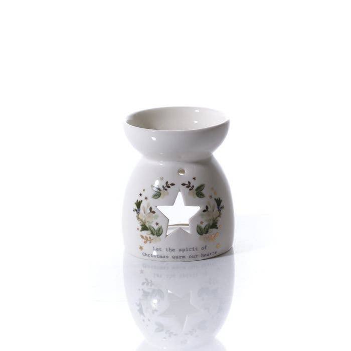 Langs - Wholesale Wax Warmer - Holly and Heartfelt Let the Spirit of Christmas Warm Our Hearts Ceramic Burner2