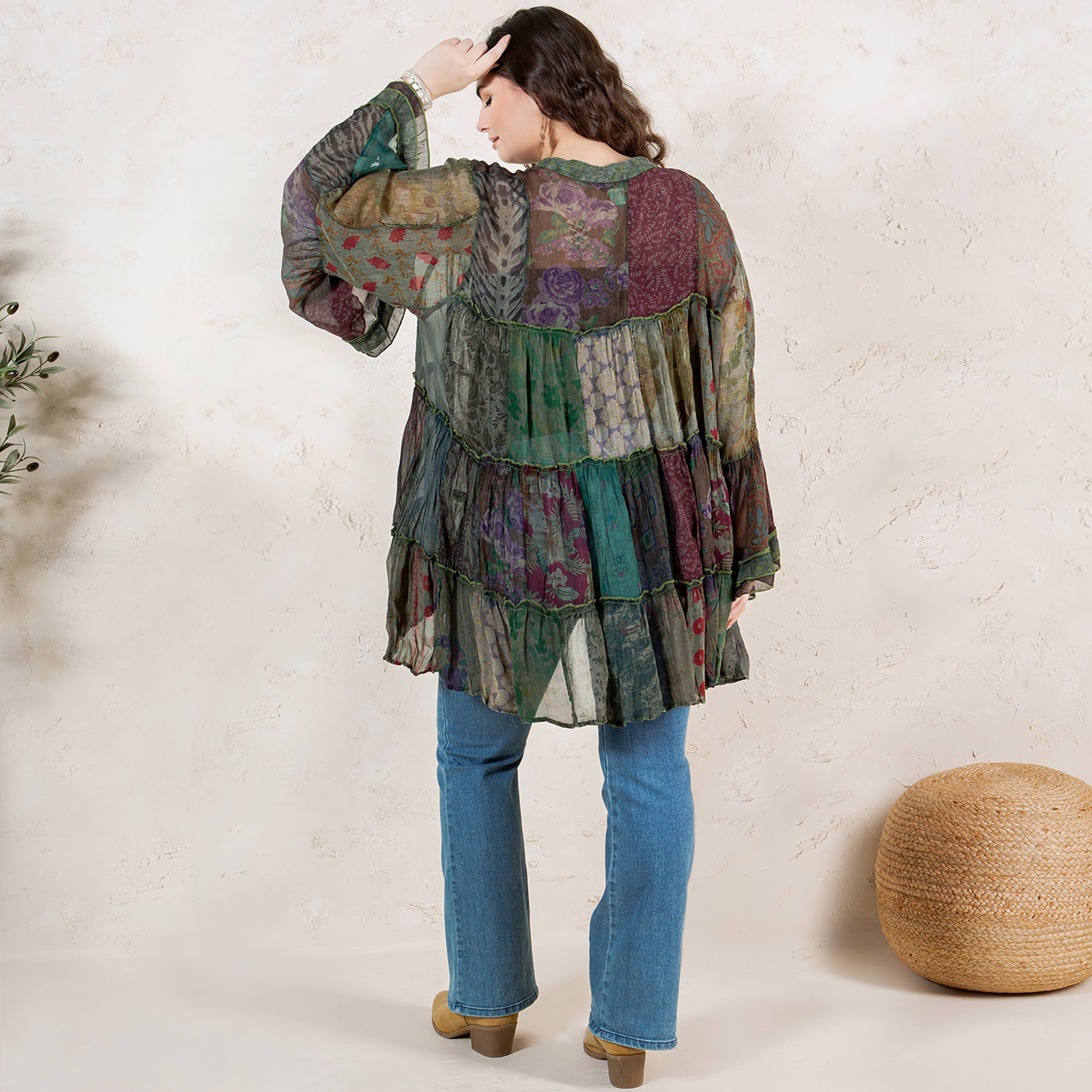 Young Threads - Venta al por mayor Blusa - Mujer - Top Jhabla con Cuello de Banda Teñido Chic (Nuevo Color)25