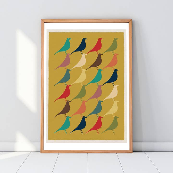 Eames Bird Mid Century Moderne Poster Art Print voor wholesale door Left Hand Prints