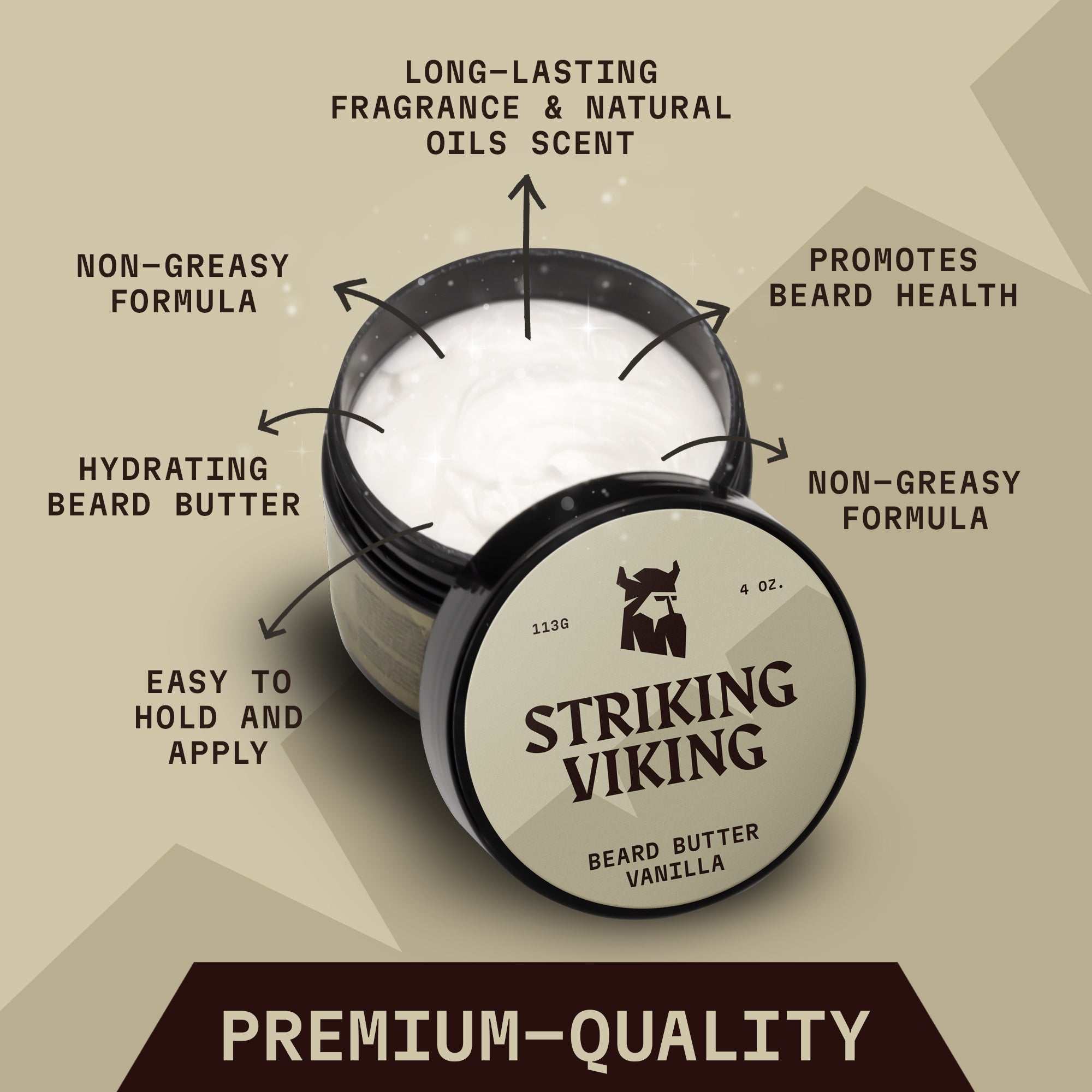 Striking Viking - Wholesale Beard Styling Product - Beard Butter - Vanilla1