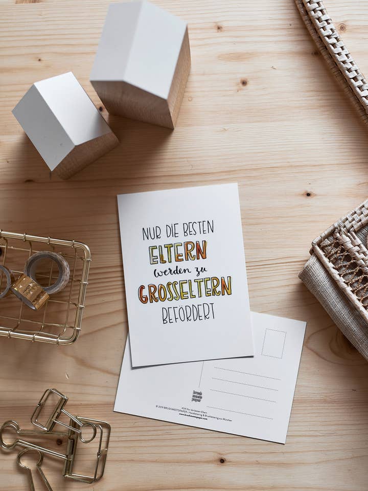 Tarjeta de caligrafía "Ascendidos a abuelos" para venta al por mayor de brushmeetspaper