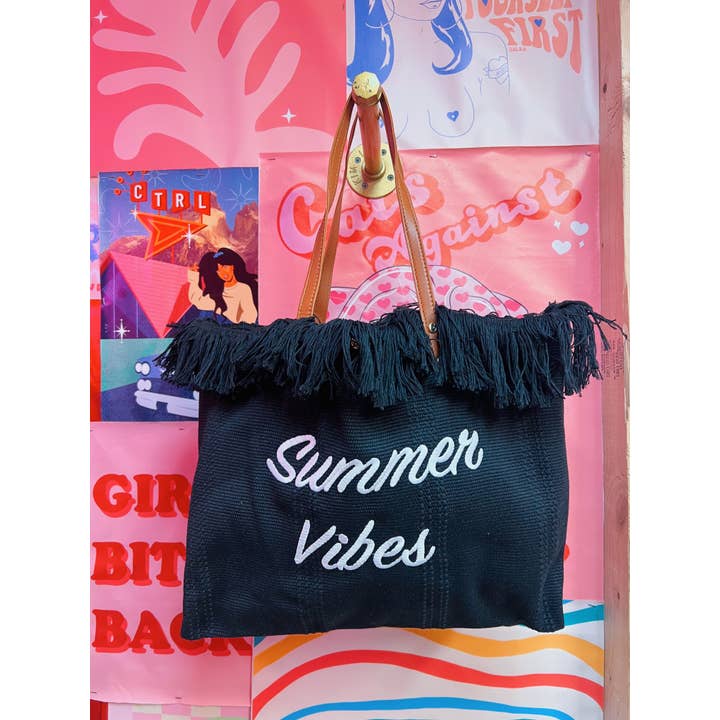 Happy Hour - Wholesale Tote Bag - Women's - Summer Vibes Tote Bags-3 Colors Available