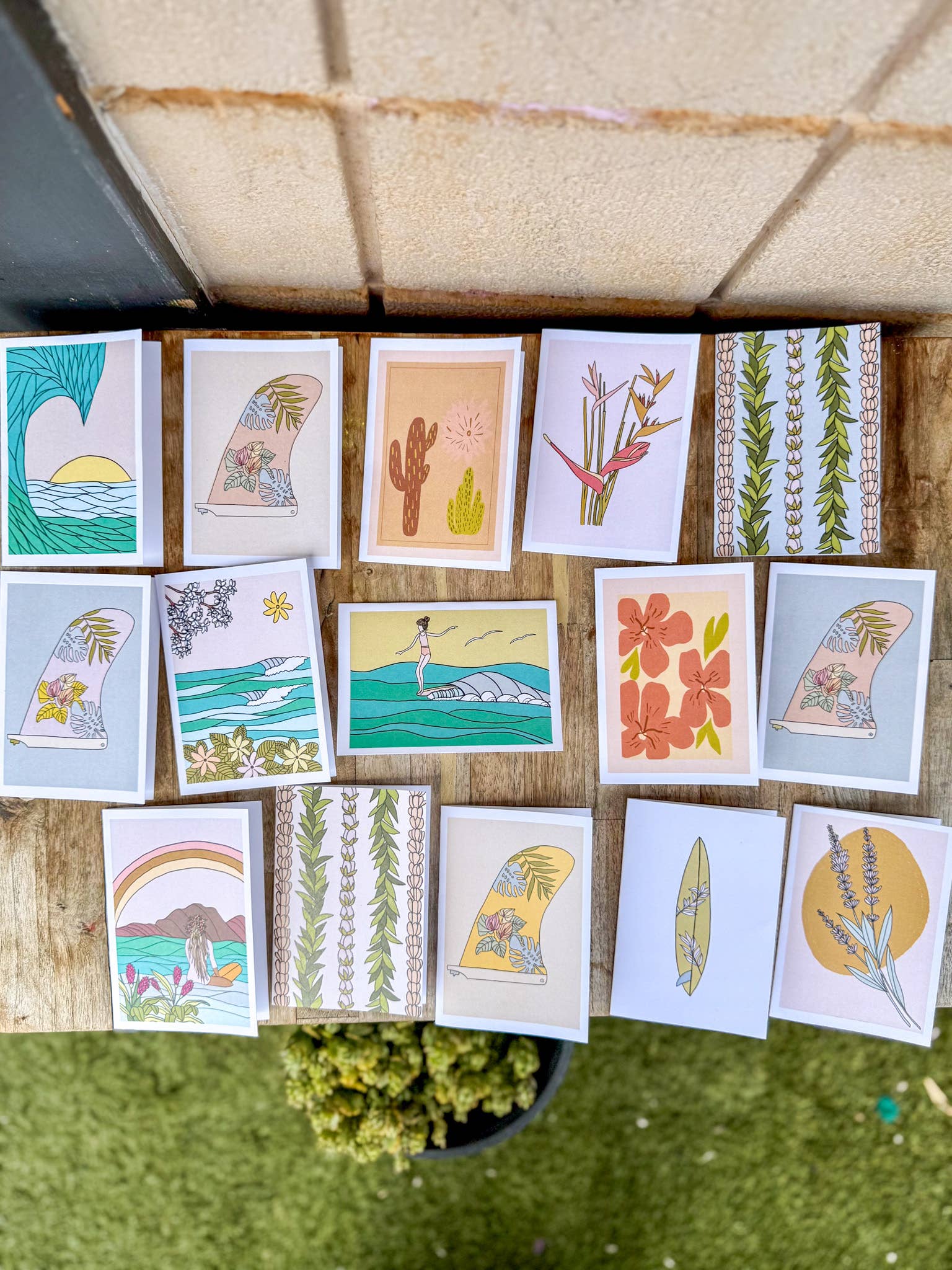 Sierra Rehrer Designs - Wholesale Everyday Greeting Card - Plumeria Tree by The Sea Card1