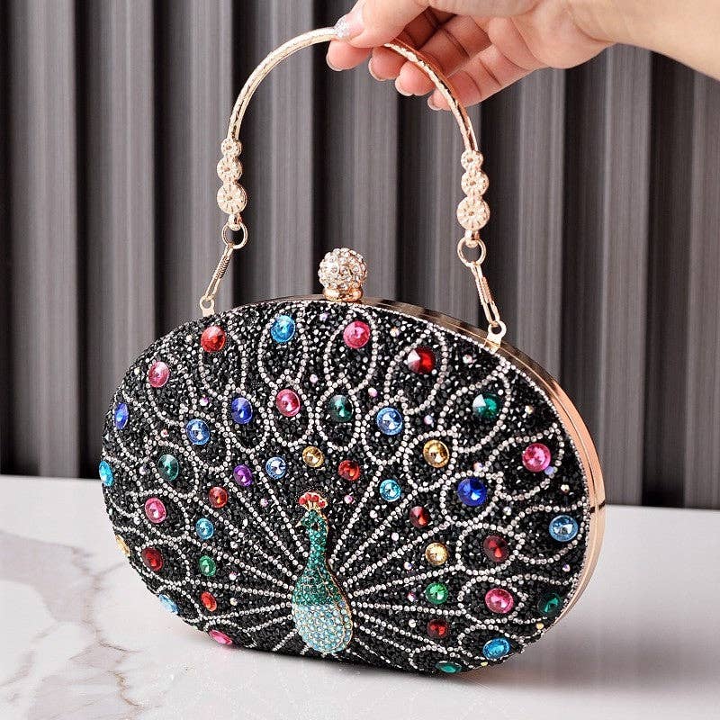 UZ Wholesale Store - Wholesale Clutch Bag - Women's - Peacock Embellished Evening Clutch0