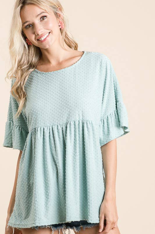 lovely melody – wholesale Tunic – Women’s – LMT1519-Belle's Swiss Polka Dot Baby Doll Tunic16