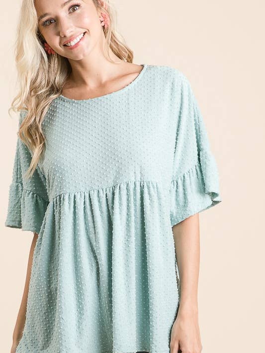 lovely melody - Wholesale Tunic - Women's - LMT1519-Belle's Swiss Polka Dot Baby Doll Tunic4