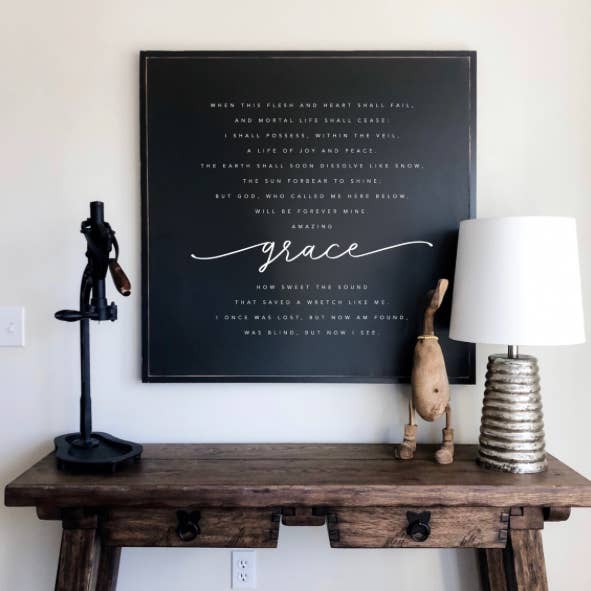 The Shed Interiors - Wholesale Sign - Amazing Grace Wood Sign