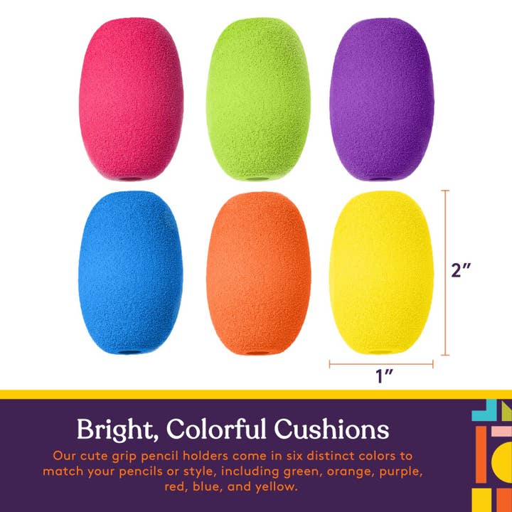 Special Supplies - Wholesale Pencil Holder - Pencil Grips Egg for Kids and Adults (6-Pack) Colorful, Cushioned Holders for Handwriting, Drawing, Coloring | Ergonomic Right or Left-Handed Use