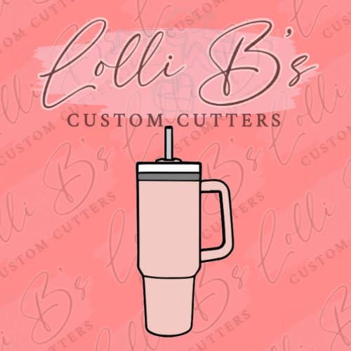 Tumbler | Stanley Cup Cookie Cutter and Fondant Cutter for wholesale by Lolli B Custom Cutters