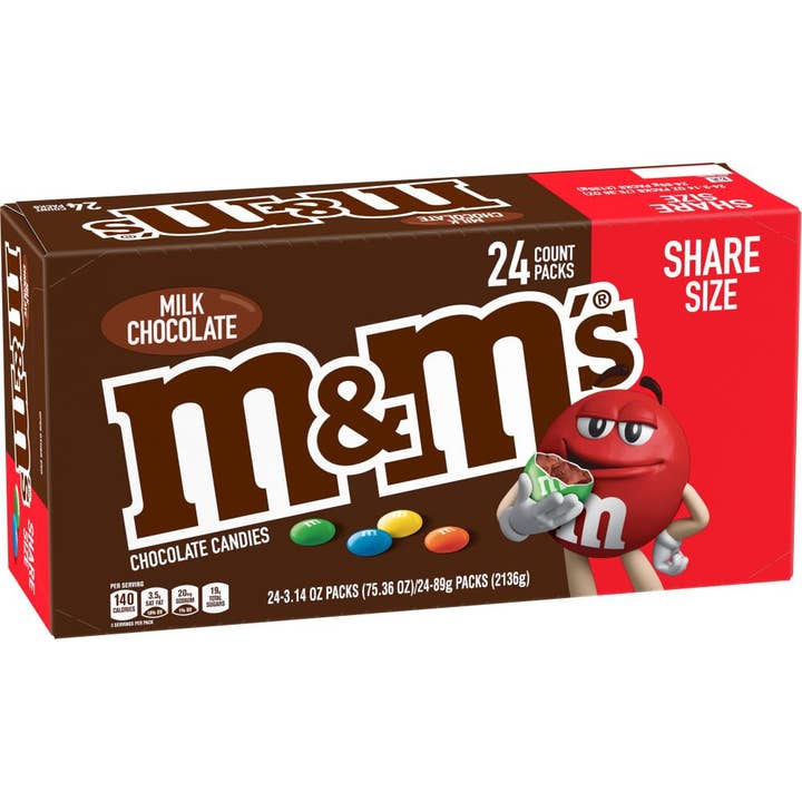 Horizon Top Market - Wholesale Chocolate - M&M'S MILK CHOCOLATE SHARE SIZE 3.14oz. x 24 BAG