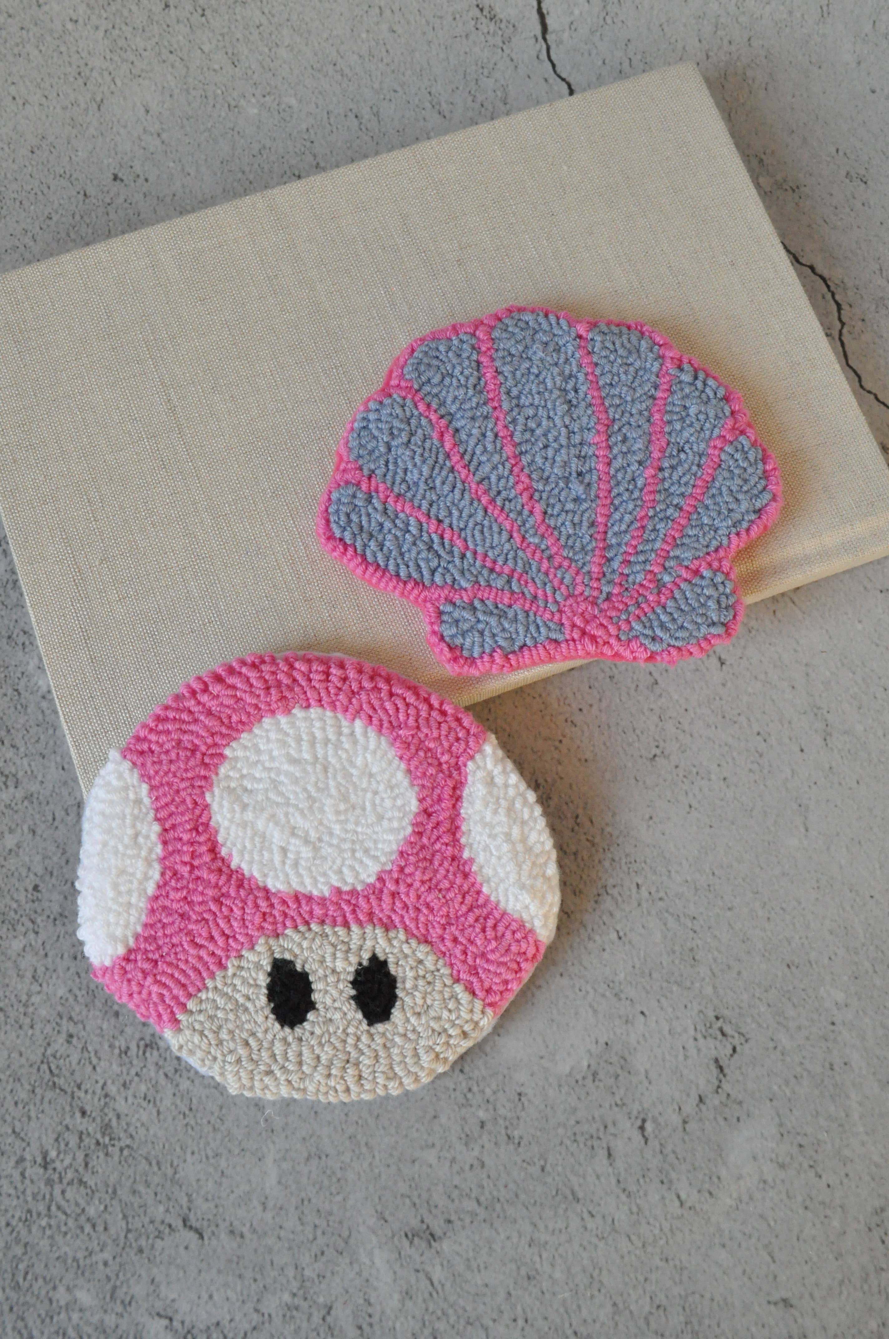 TheMellys - Wholesale Coasters - Cute Y2K Bright Coloured Coasters | Punch Needle Mug Rugs0