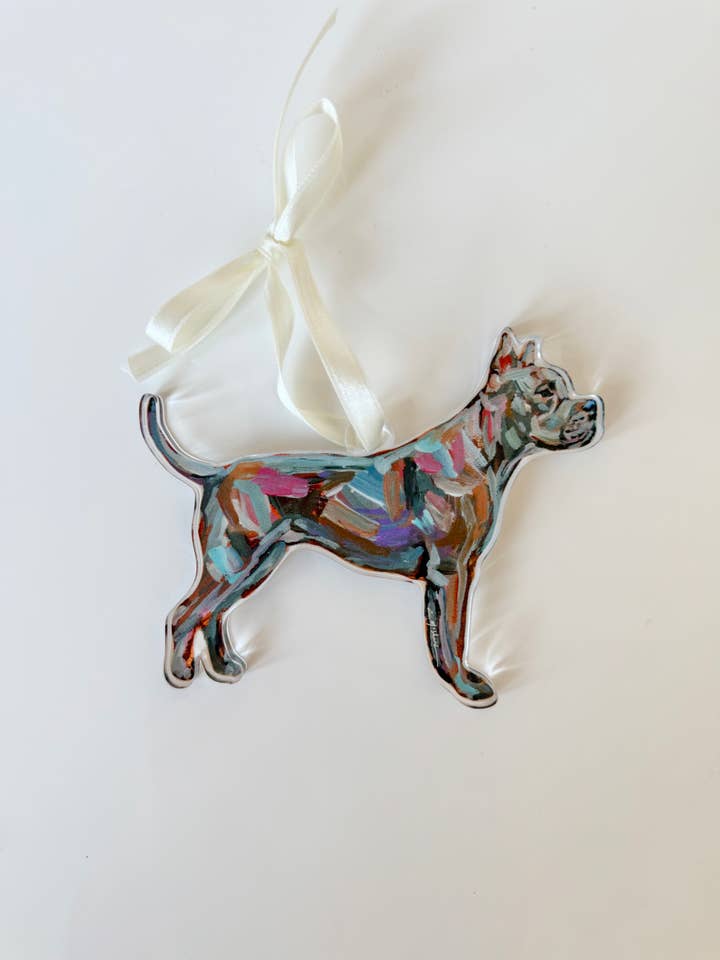 "Pitbull" ornament for wholesale by Chelsea McShane Art