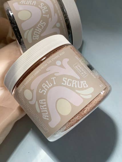 Aura Salt Scrub 16oz for wholesale by La Lune Healing