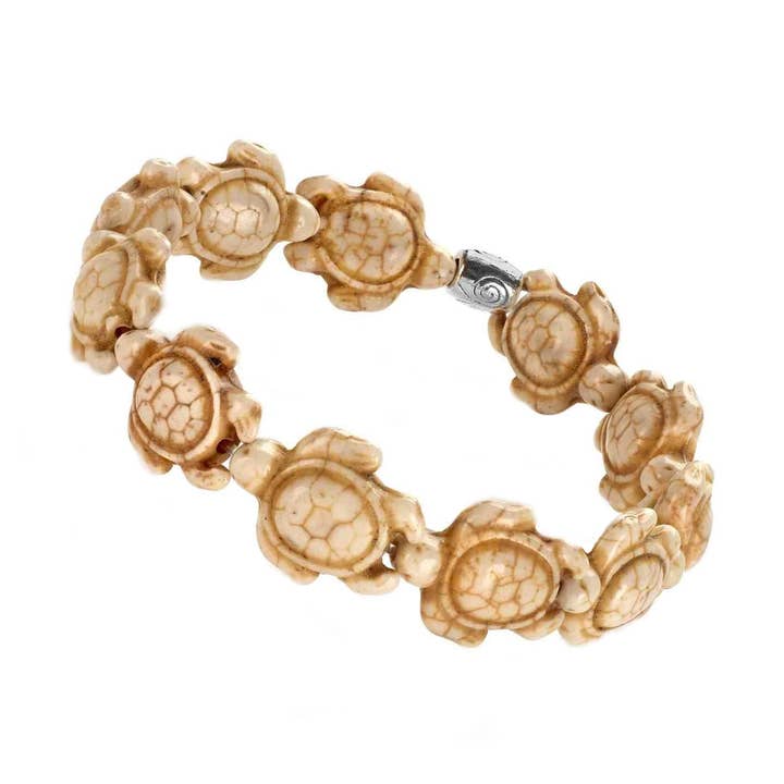 Turtle Stone Bracelet - Ivory Hues for wholesale by Low Tide Island Design