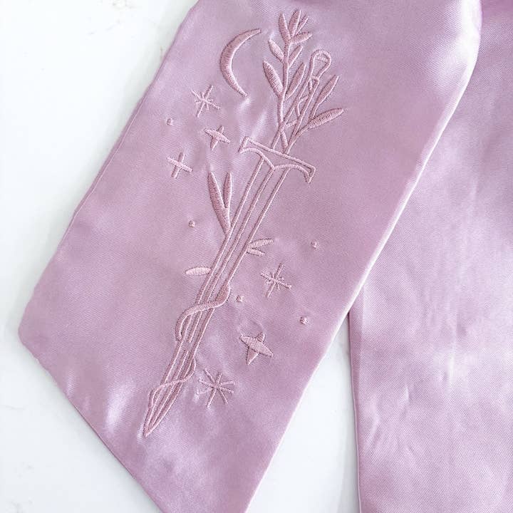 Blissfully Bookish Company - Wholesale Hair Bow - Women's - Sword Hair Bow Clip | Embroidered Bookish Satin Bow5