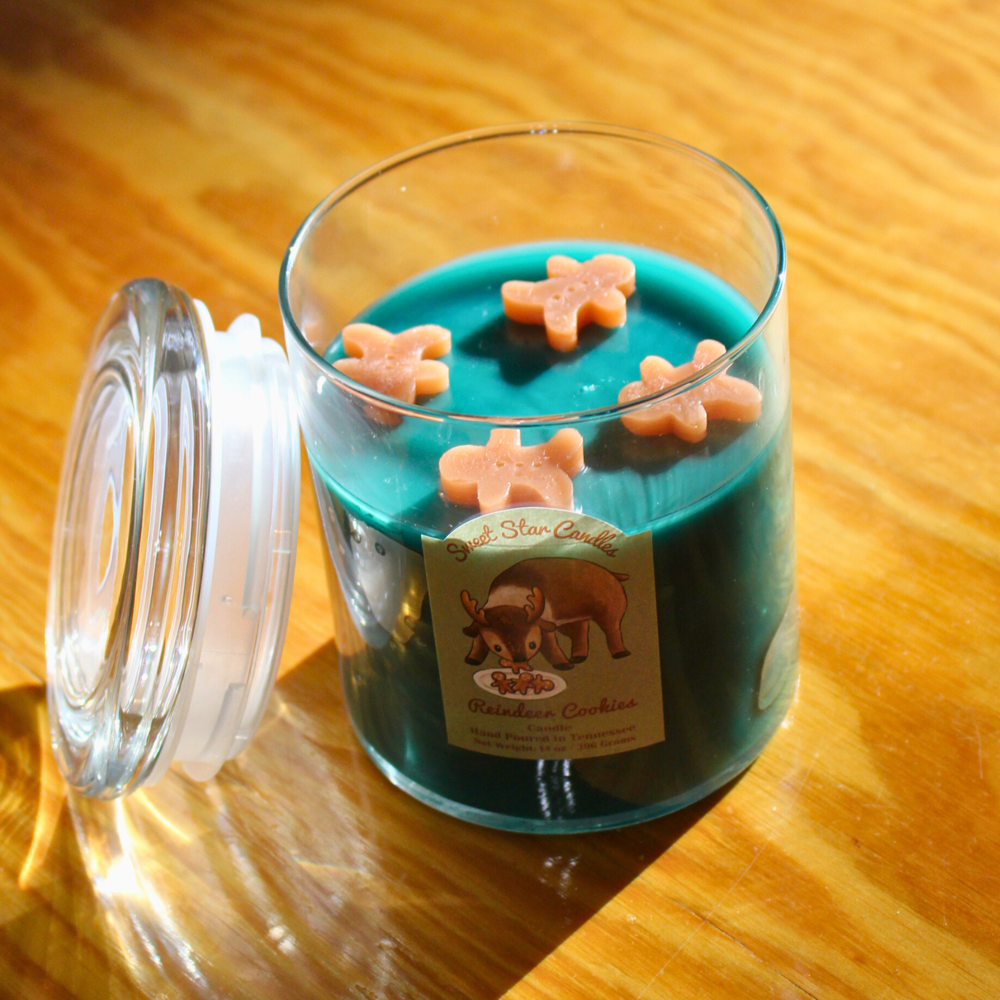 Sweet Star Candles - Wholesale Flameless Candle - Wickless Flameless Candle Reindeer Cookies Scented | 14 oz1