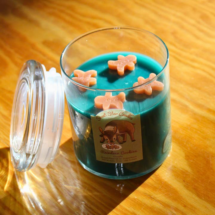 Sweet Star Candles - Wholesale Flameless Candle - Wickless Flameless Candle Reindeer Cookies Scented | 14 oz1
